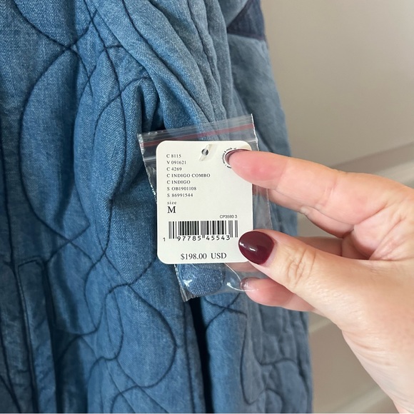 NWT Free People Quinn Quilted Jacket Denim Chambray - Picture 6 of 8